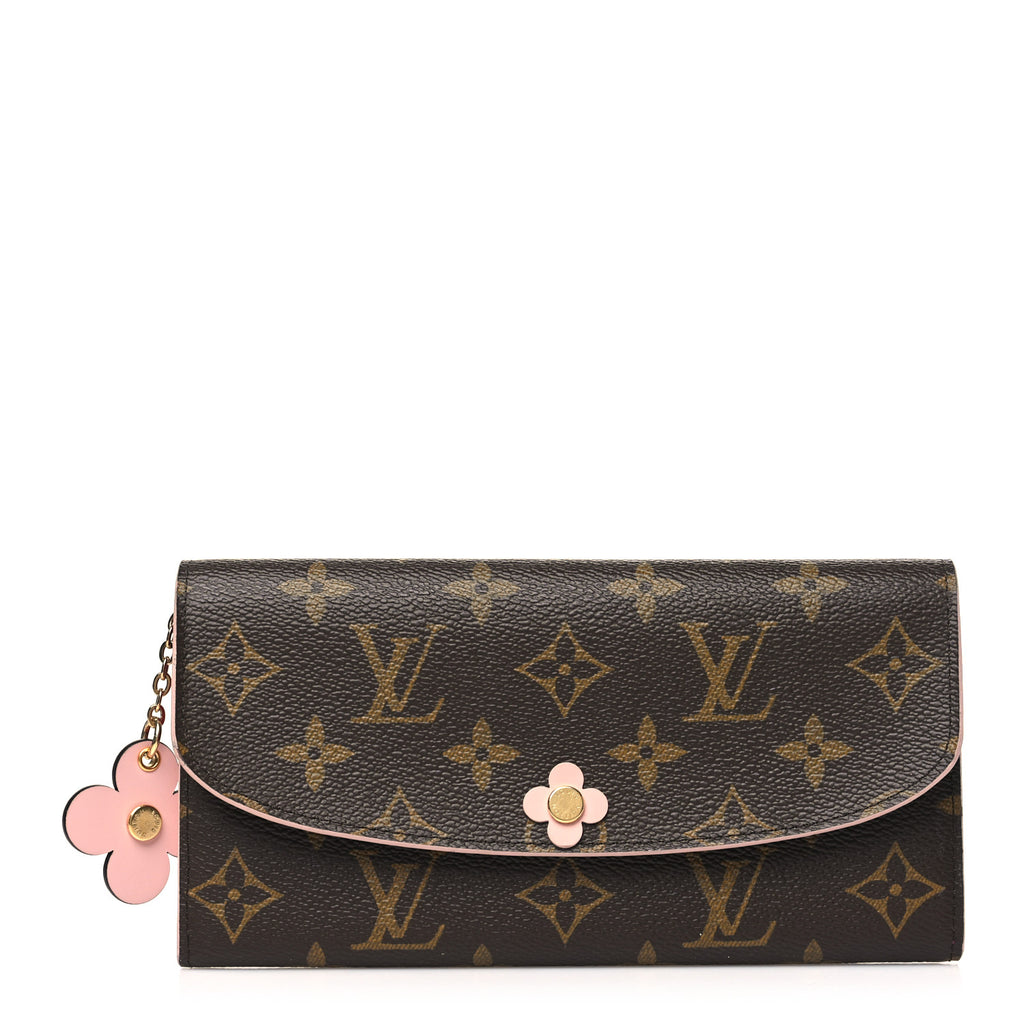 Monogram Bloom Flower Emilie Wallet Fuchsia twins