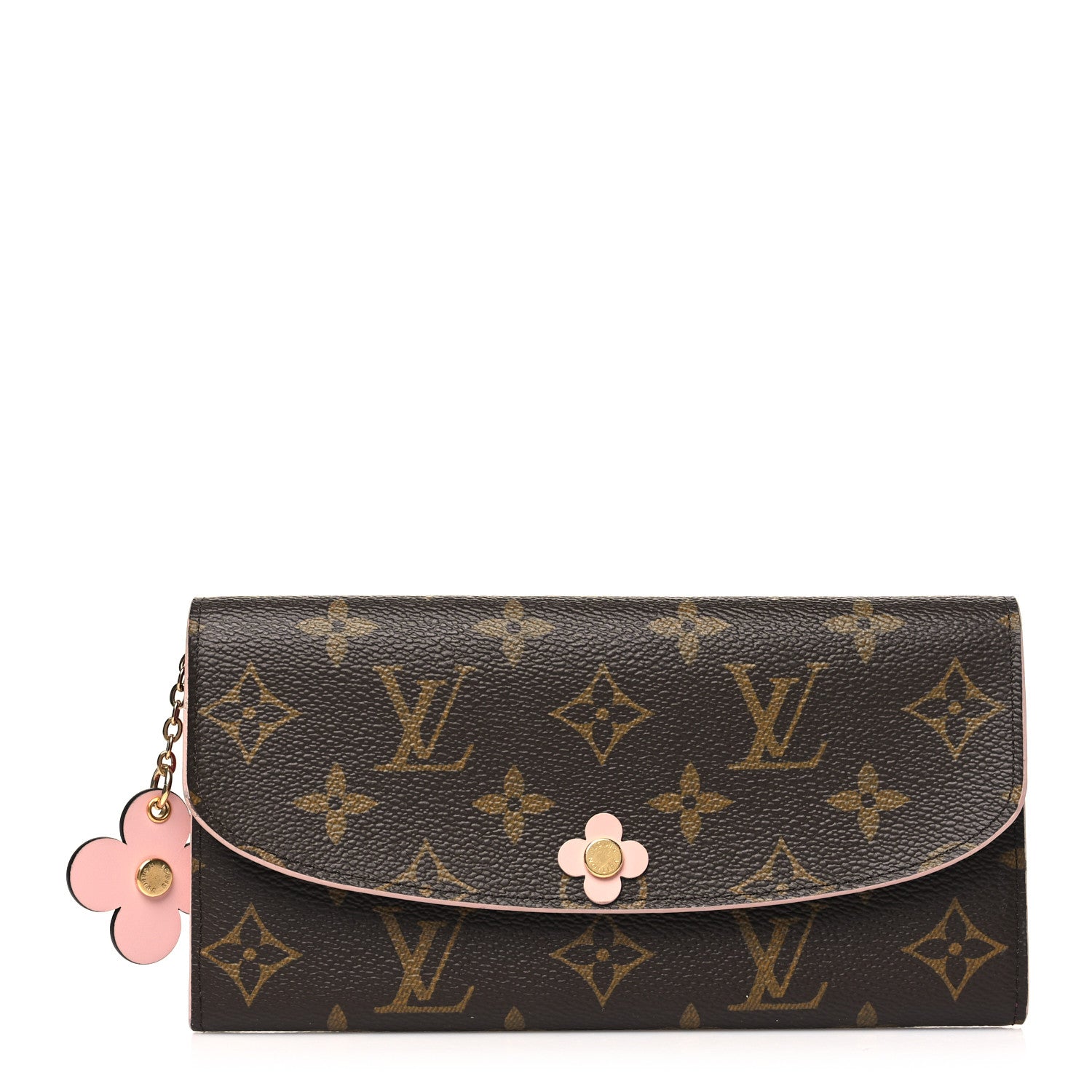 Monogram Bloom Flower Emilie Wallet Fuchsia twins