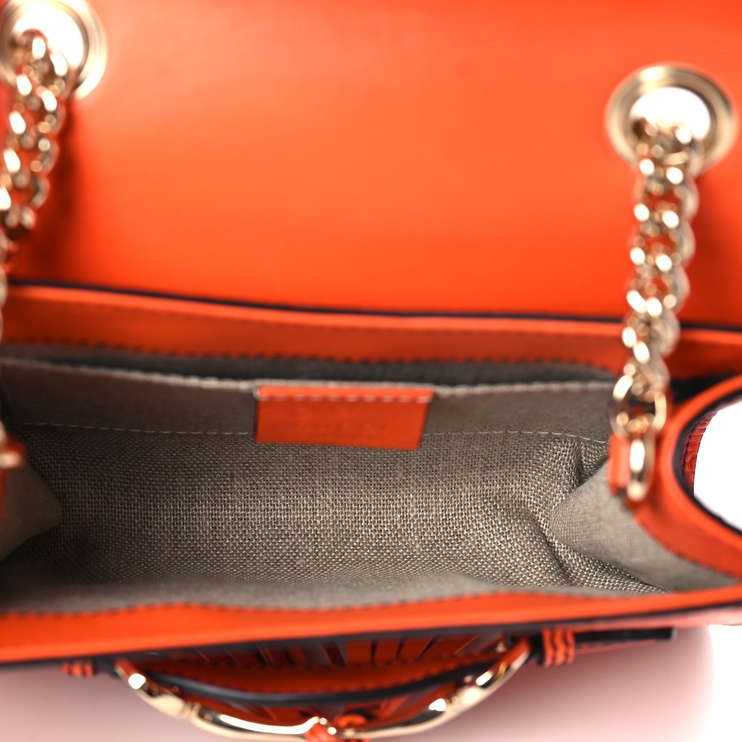 Soft Microguccissima Mini Emily Chain Shoulder Bag Sun Orange twins