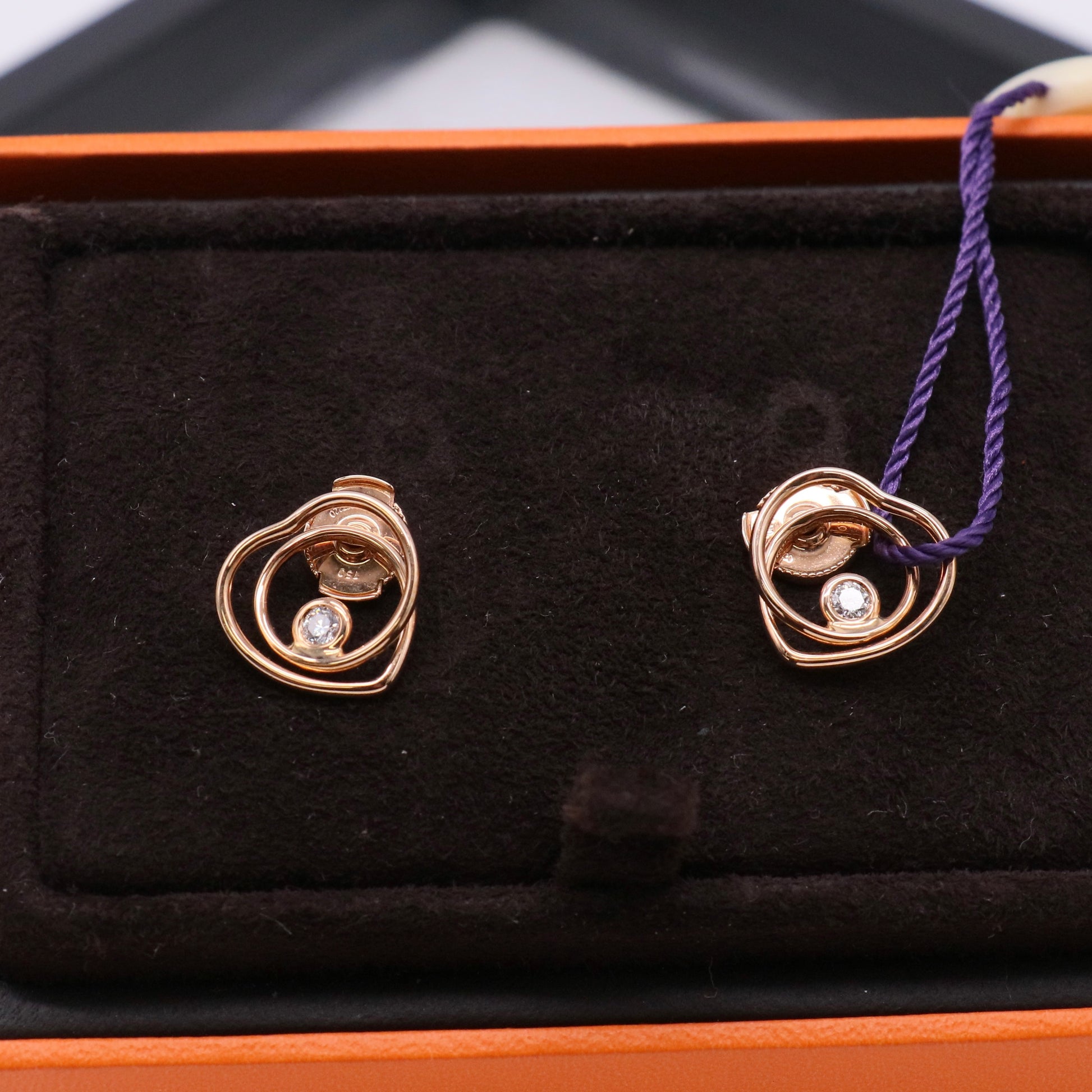 Hermes Vertige Coeur Stud Earrings twins LDZ841