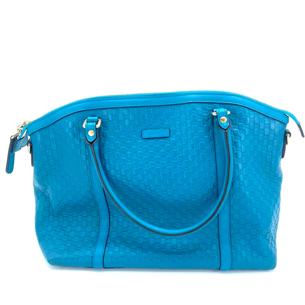 Soft Microguccissima Dome Satchel Deep Cobalt