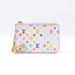 LV X TM Monogram Multicolor Key Pouch White