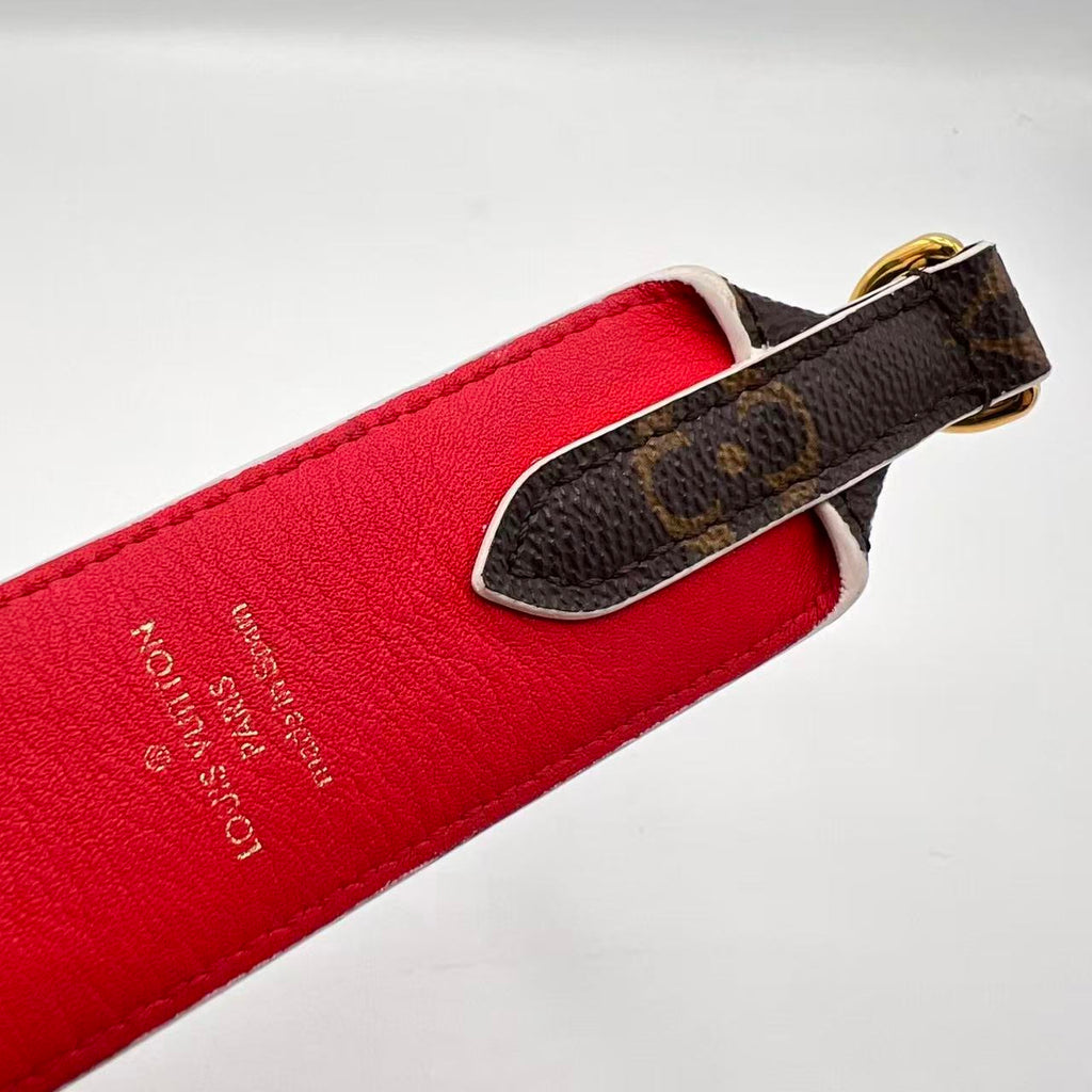 Shoulder Strap Monogram Canvas Red Wide