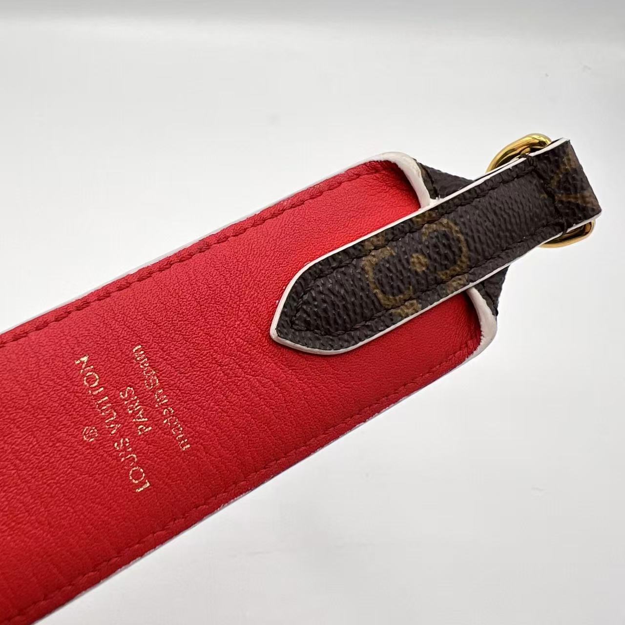 Shoulder Strap Monogram Canvas Red Wide
