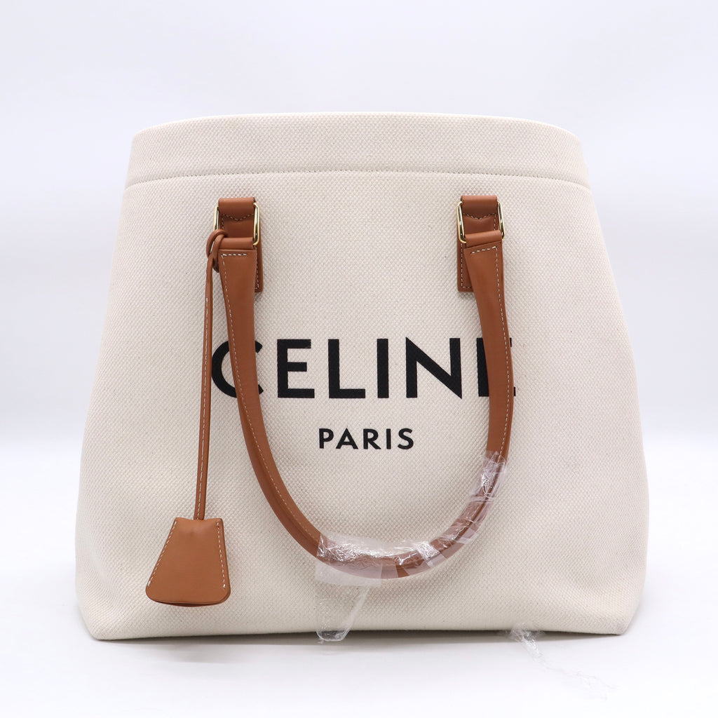 Horizontal Cabas Tote Canvas with Leather Twins LDJ3527