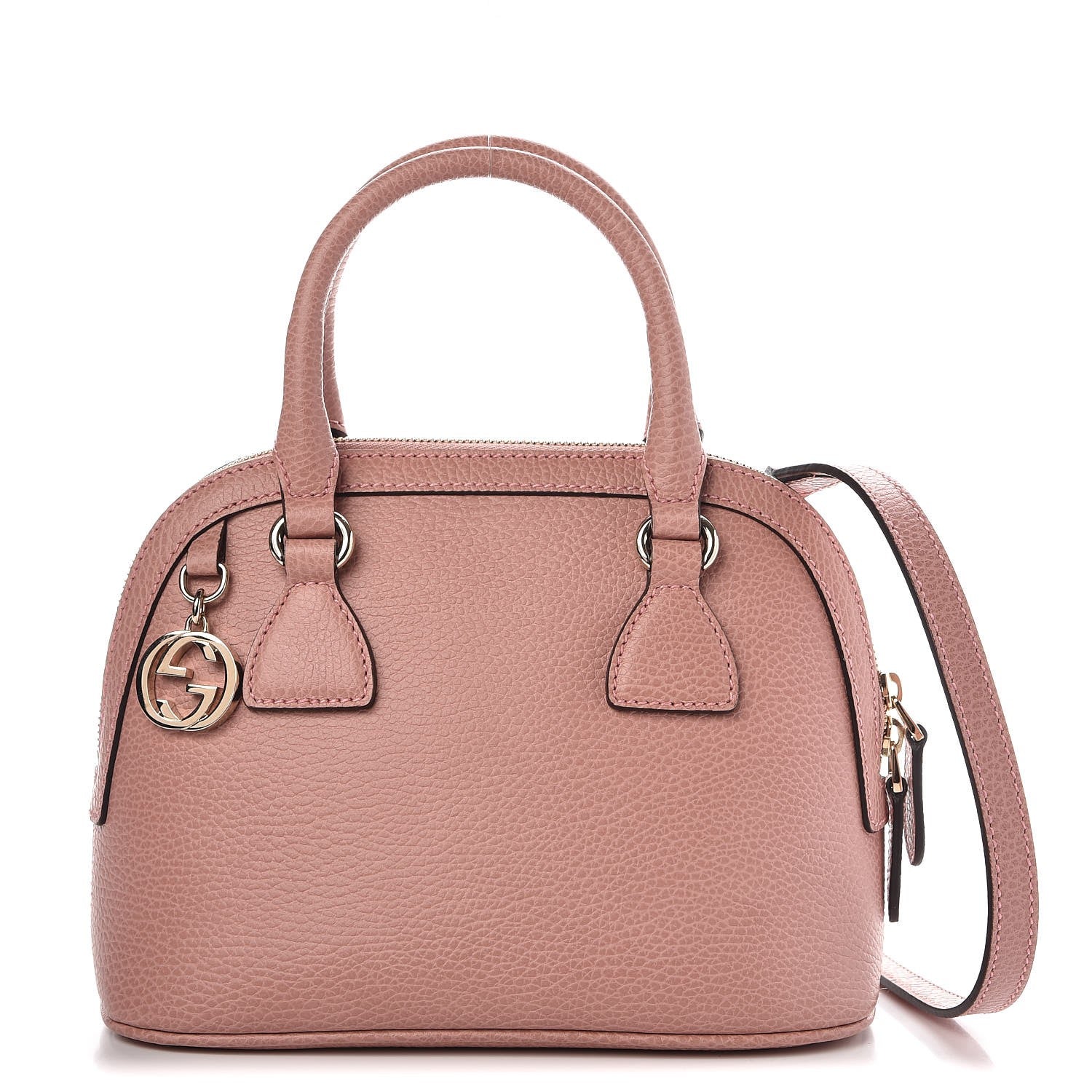 Dollar Calfskin Small GG Charm Dome Bag Soft Pink twins