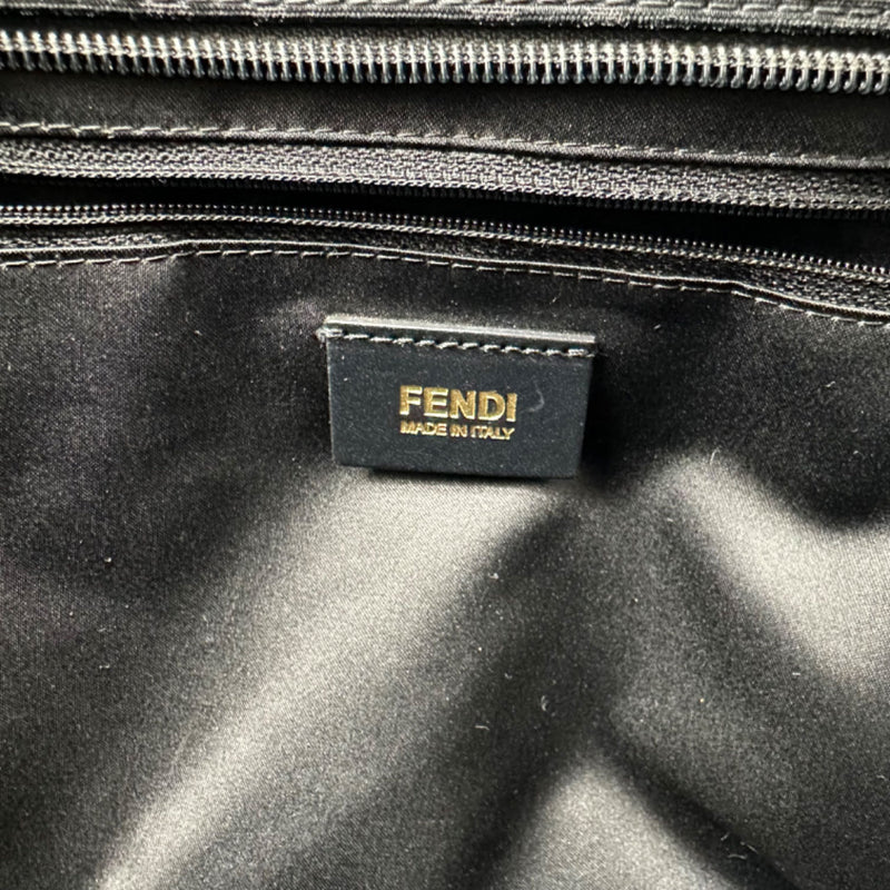 FENDI  Canvas Quilted FF Roll Tote Black