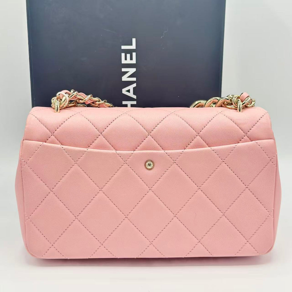 Pink Color Match Flap Bag