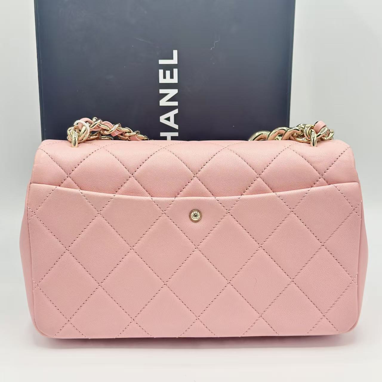 Pink Color Match Flap Bag