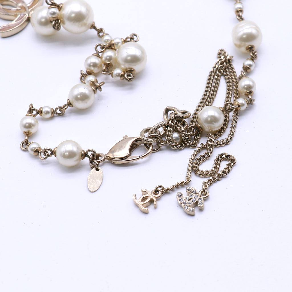Chanel CC Crystal Faux Pearl Twins
