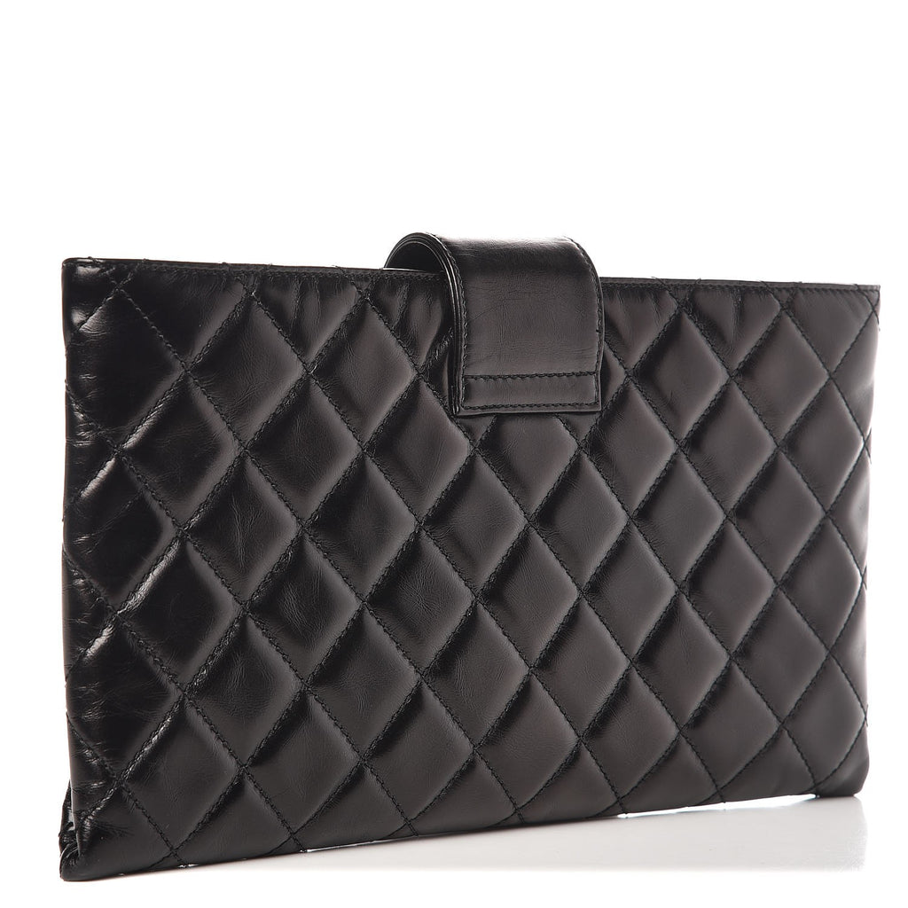 Coco Pleats Clutch Quilted Glazed Calfskin Twins
