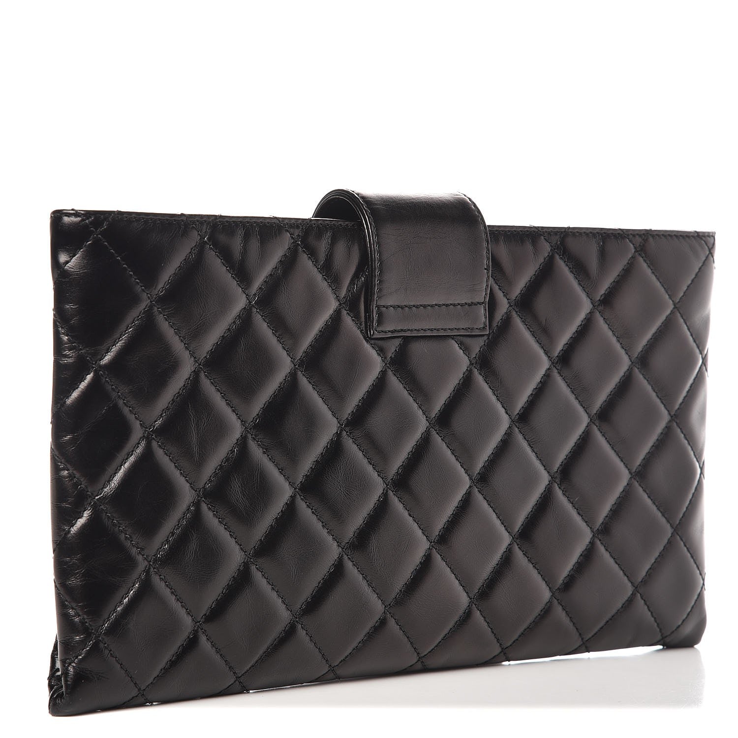 Coco Pleats Clutch Quilted Glazed Calfskin Twins