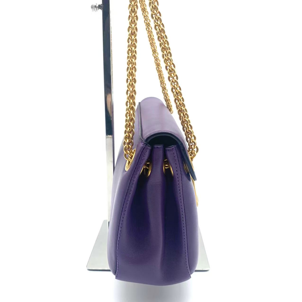 Stud Sign VLOGO Nappa Leather Suede Purple Bag