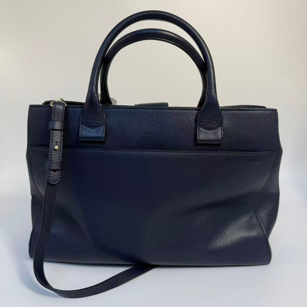 Navy Chanel Medium Caviar Neo Executive Tote Satchel Navy blue twins