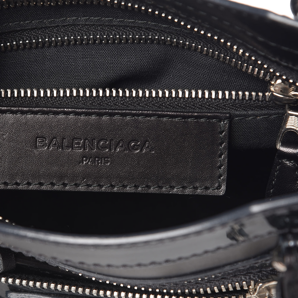 Smooth Calfskin Metallic Patent Giant 12 Silver Hardware Mini City Twins