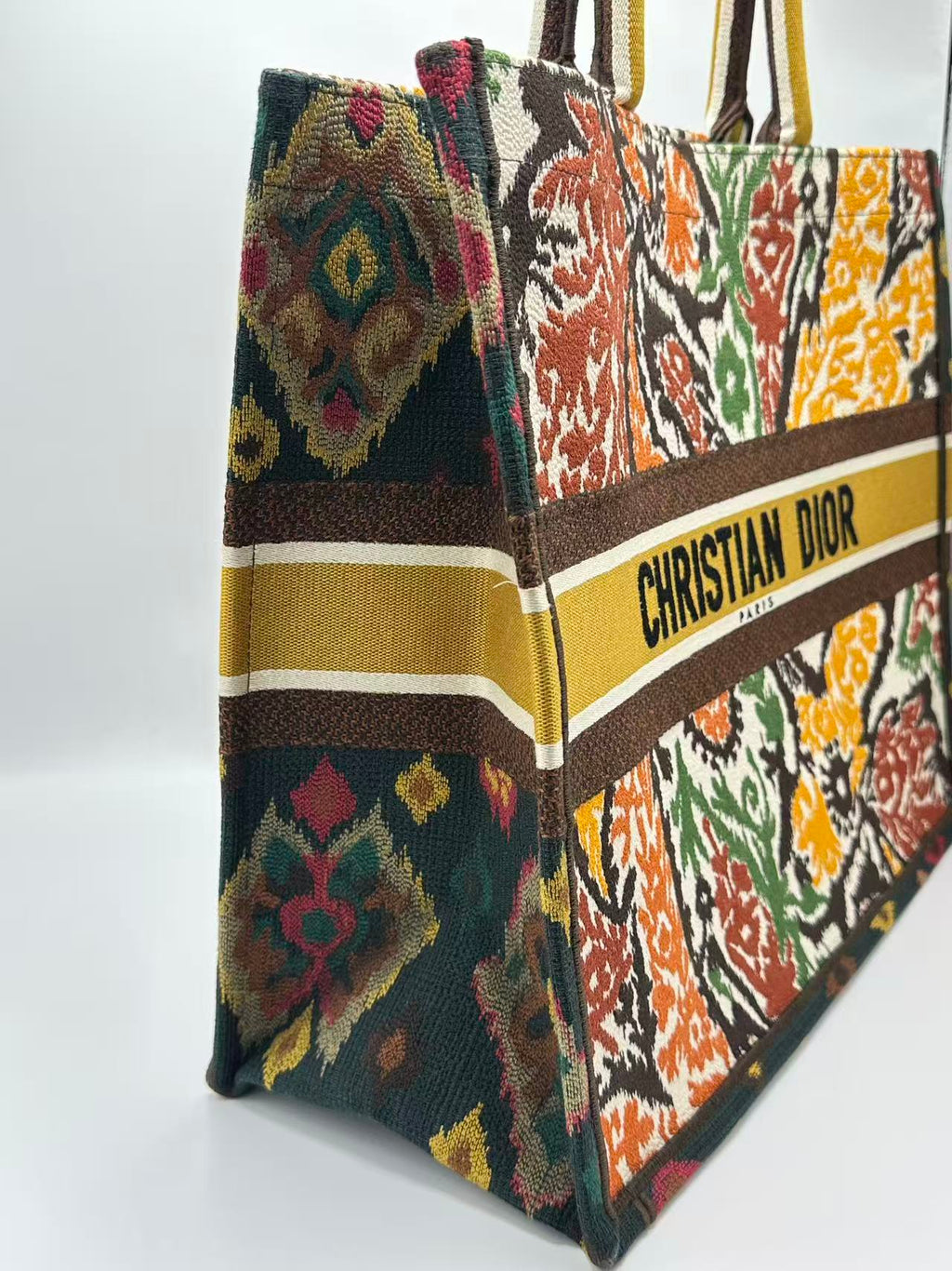 Large Embroidered Canvas Paisley Book tote bag