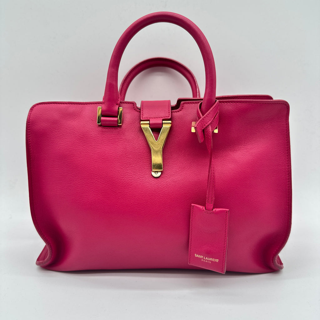 Classic Y Cabas Leather Medium Pink