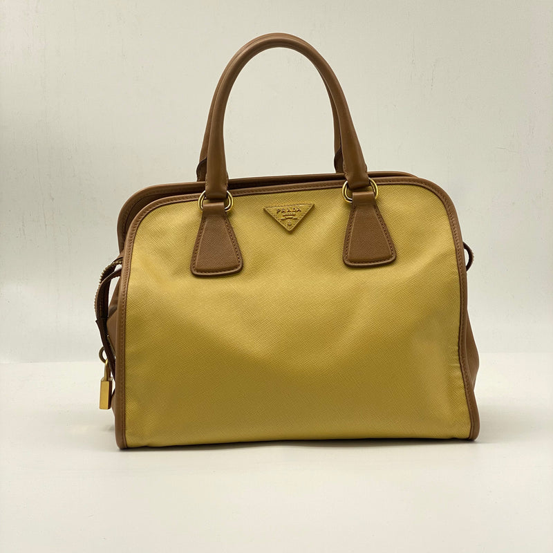 Prada Bicolor Saffiano Handle Bag