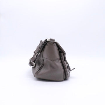 Leather Flap Shoulder Bag with Front Pockets twins