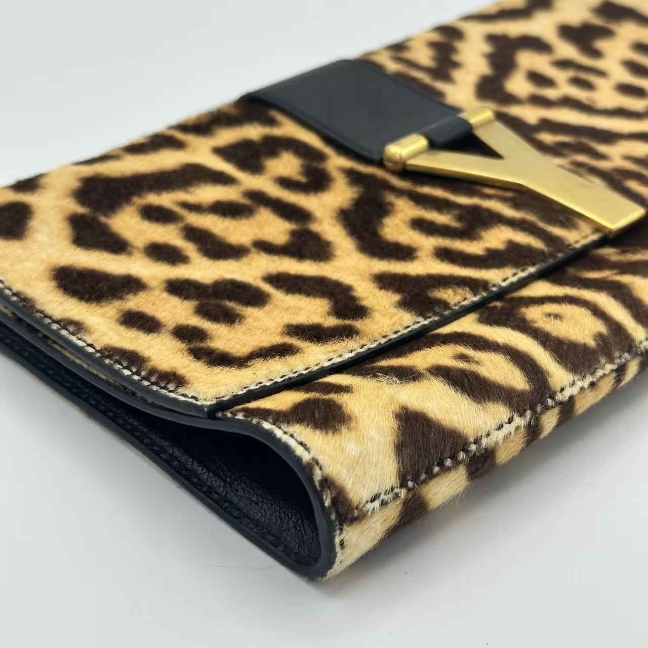 Leopard Print Pony Hair Clutch