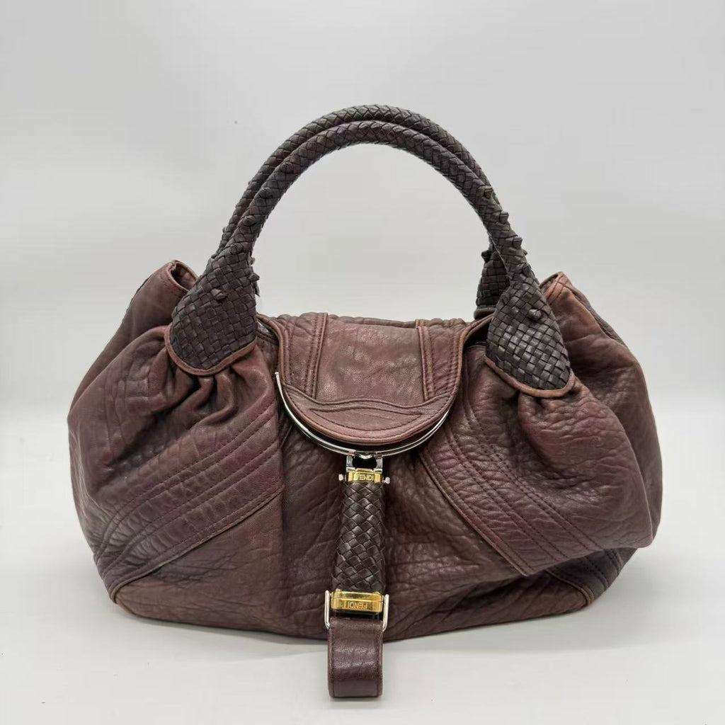 Fendi Zucca Nappa Nuvolata Vitello Tortuga Spy Tobacco B21673