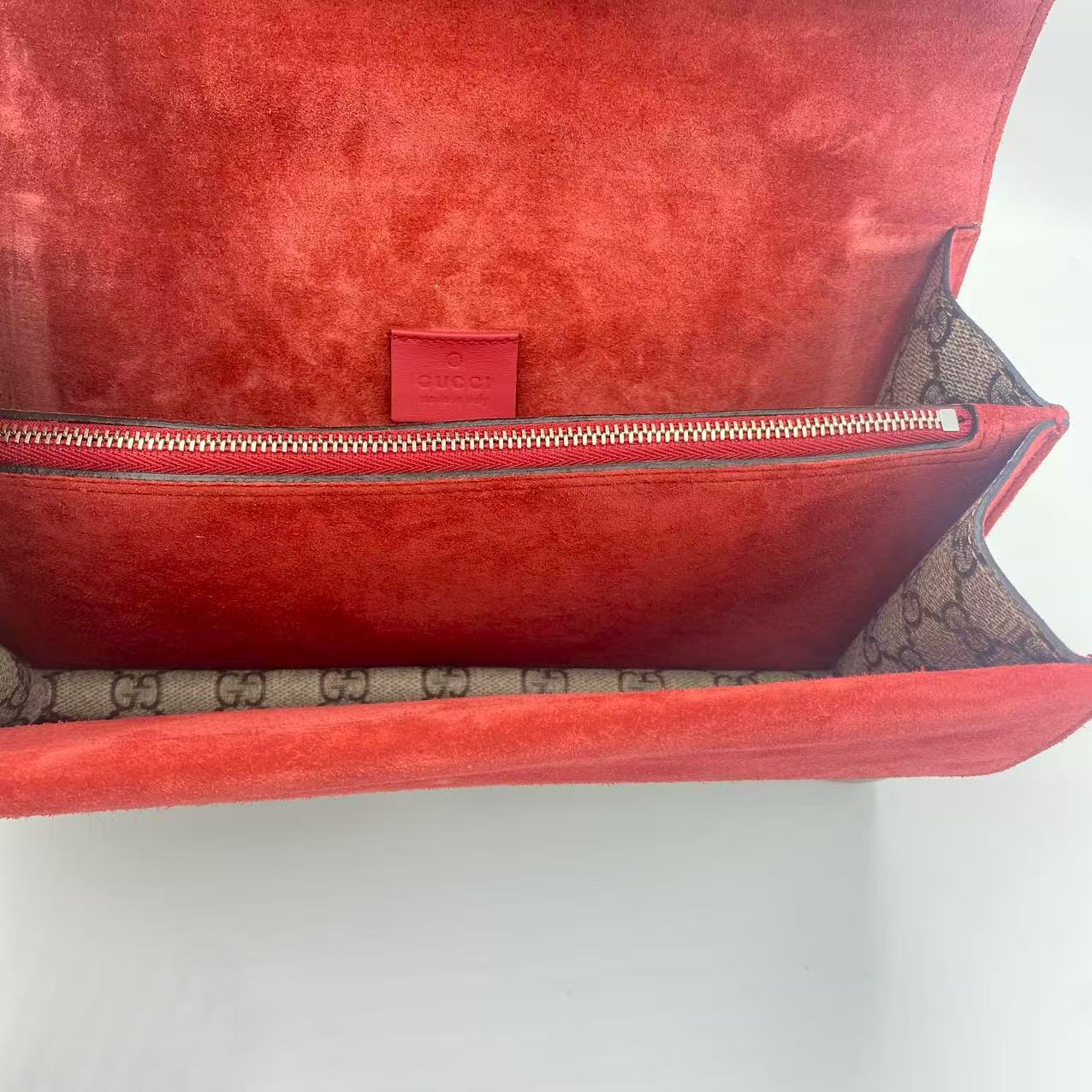 Gucci  GG Supreme Monogram Dionysus Shoulder Bag Red