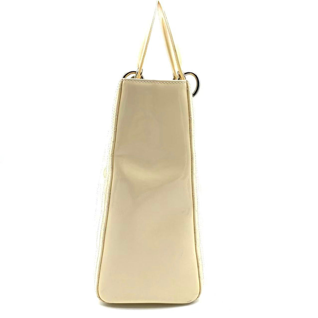 Lady Dior Bag Cannage Quilt Patent Large