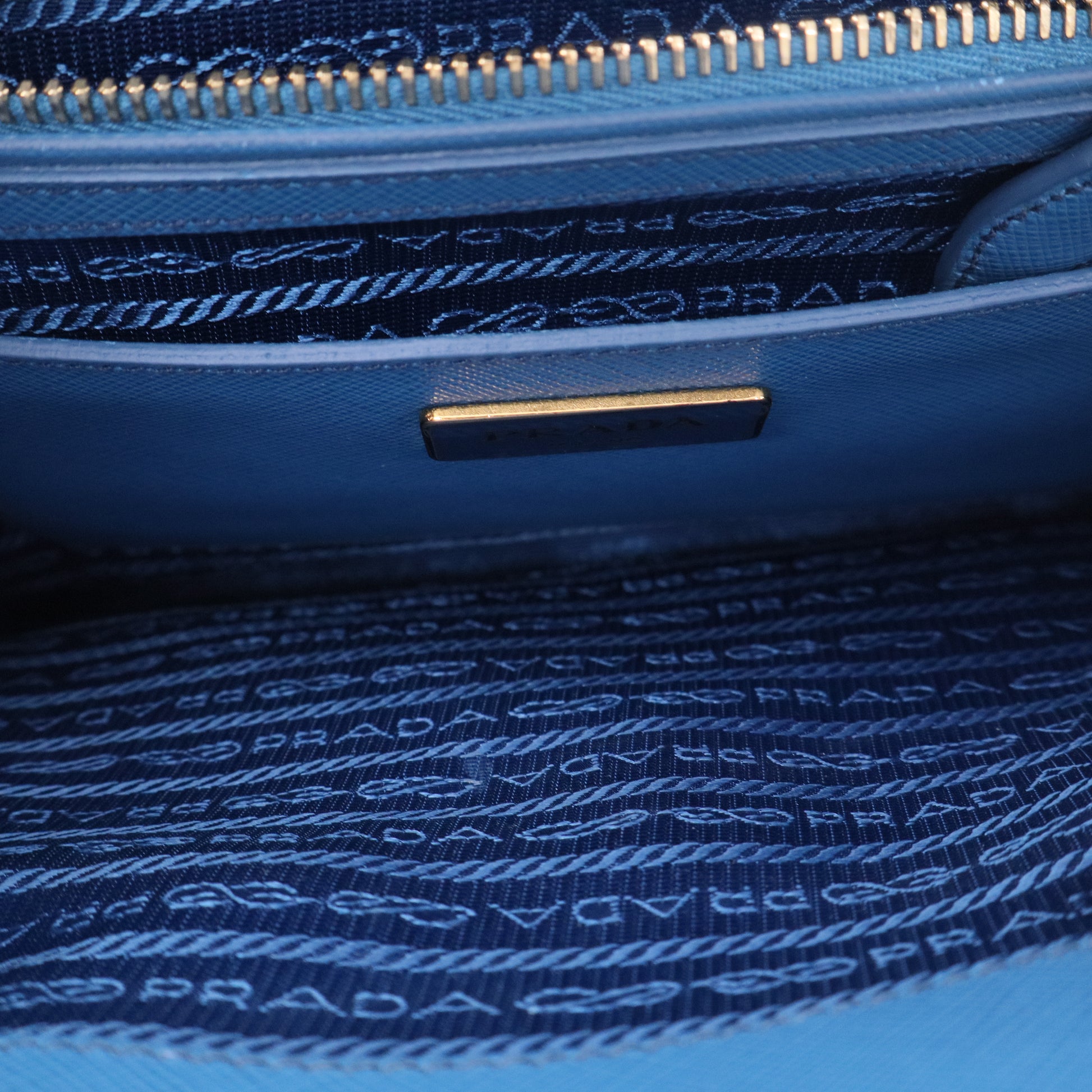 Prada Turchese Saffiano Lux Leather Parabole Shopping Tote Bag twins LDJ3385