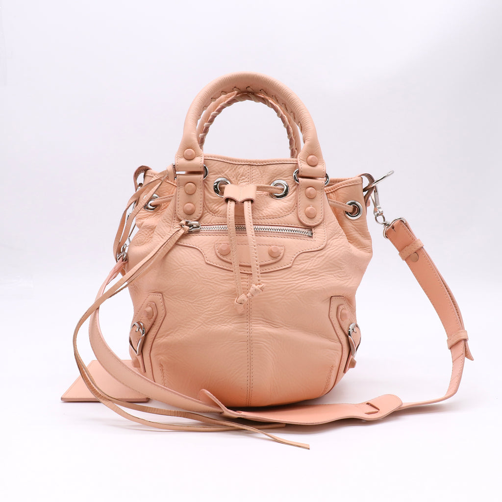 Balenciaga Salmon Pink Leather Pompon Twins LDJ5459
