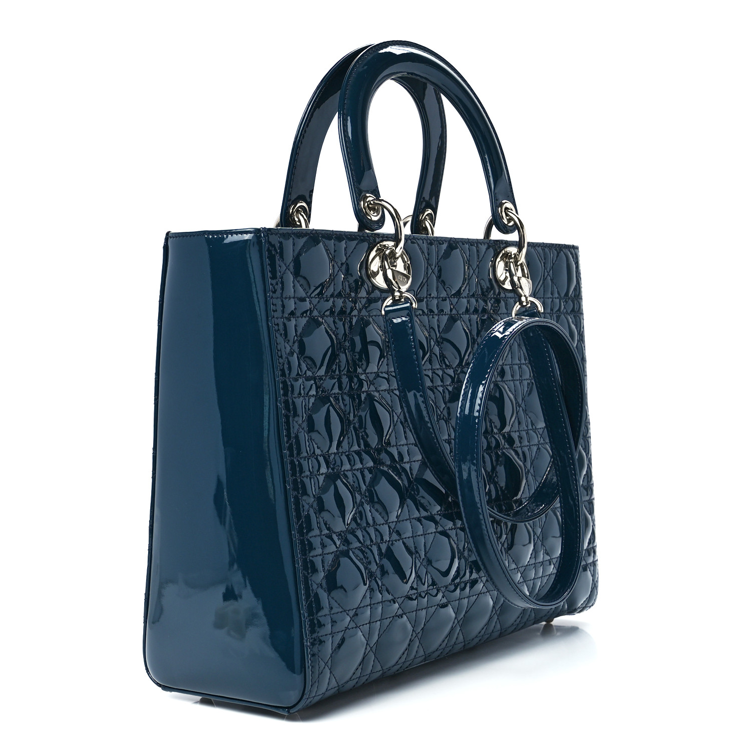 Cannage Quilted Patent Calfskin Large Lady Dior Bag twins