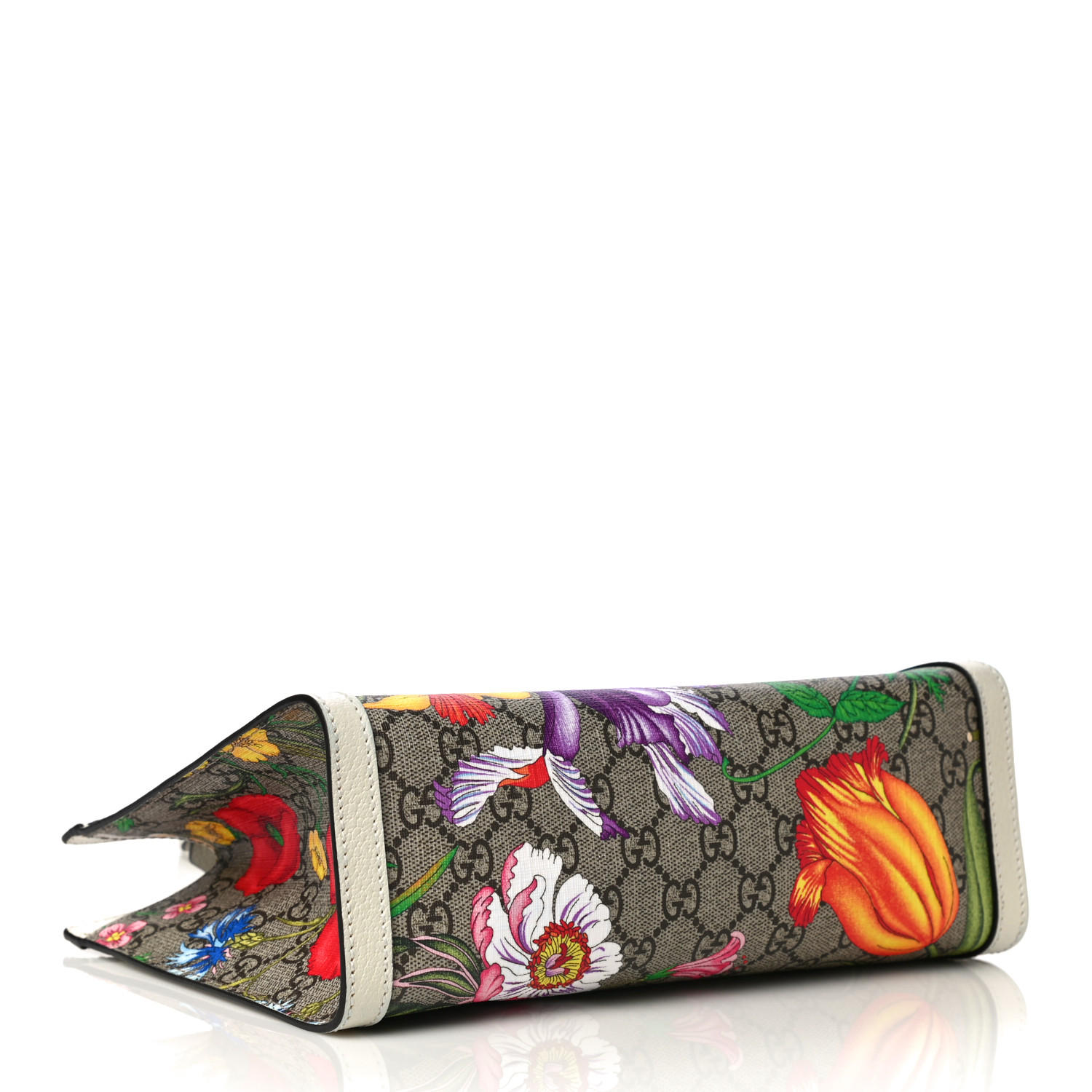 Padlock Chain Tote Flora GG Coated Canvas Small Twins