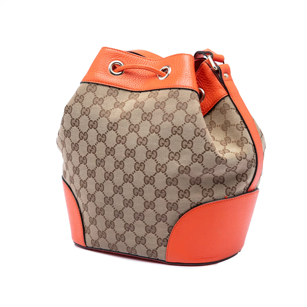 Gucci Gg Canvas Drawstring Bucket Bag Twins LDJ3868