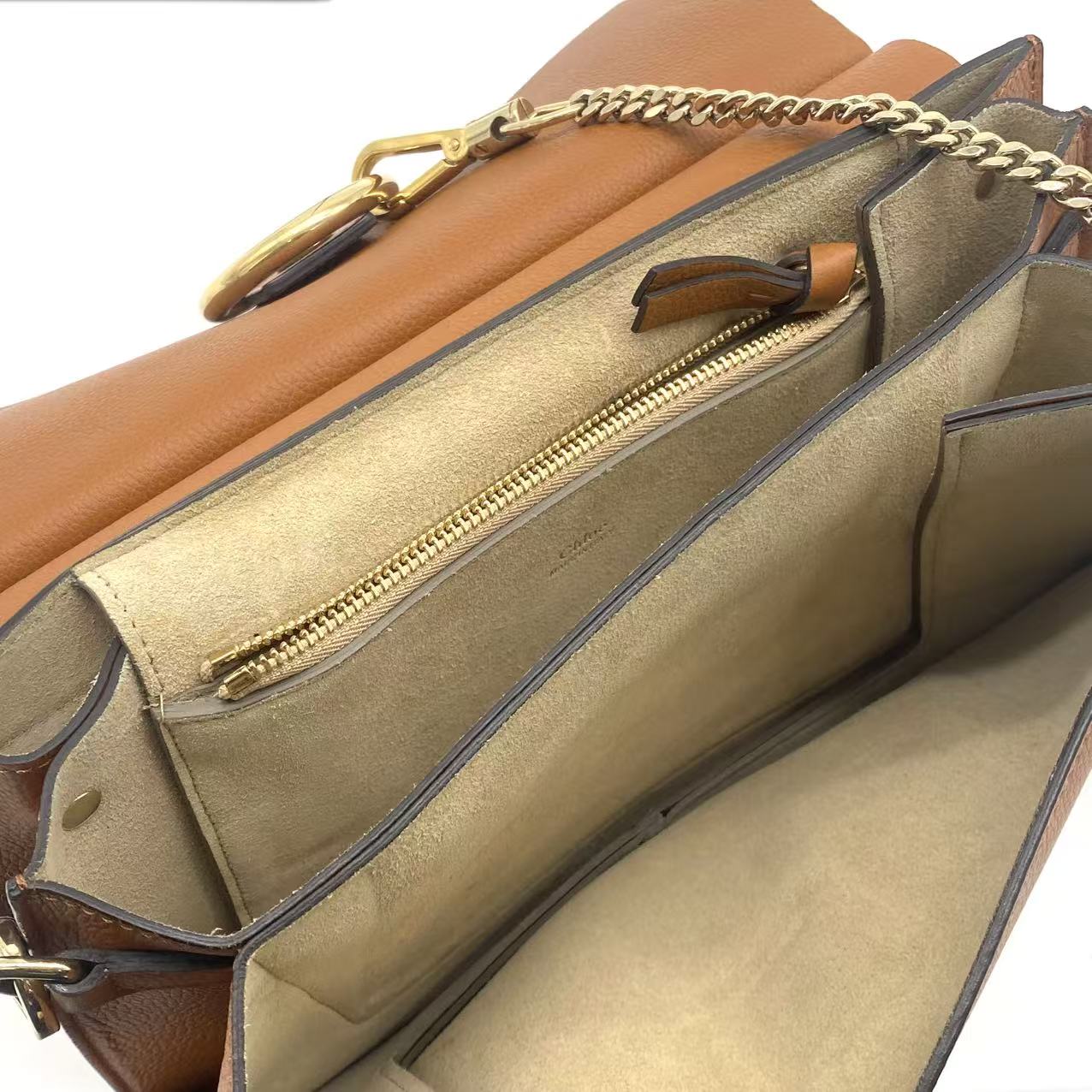 Chole Goatskin Medium Faye Shoulder Bag Caramel