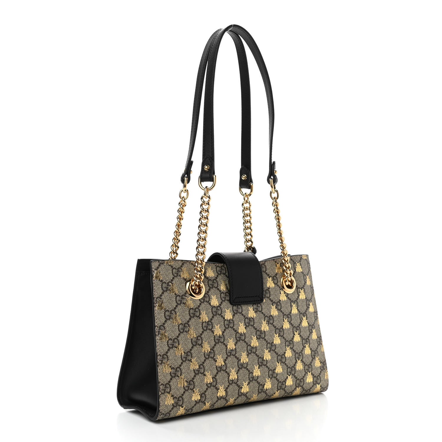 GG Supreme Monogram Bees Small Padlock Tote Beige Oro Black Limit Edition - twins