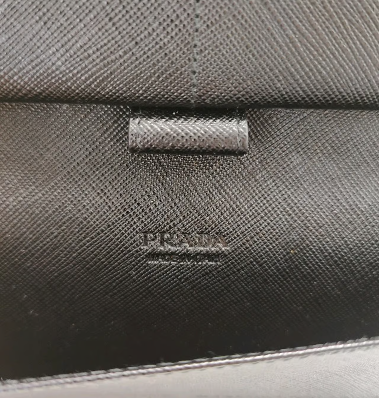 Vertical Bifold Travel Wallet Saffiano Black Leather W22780