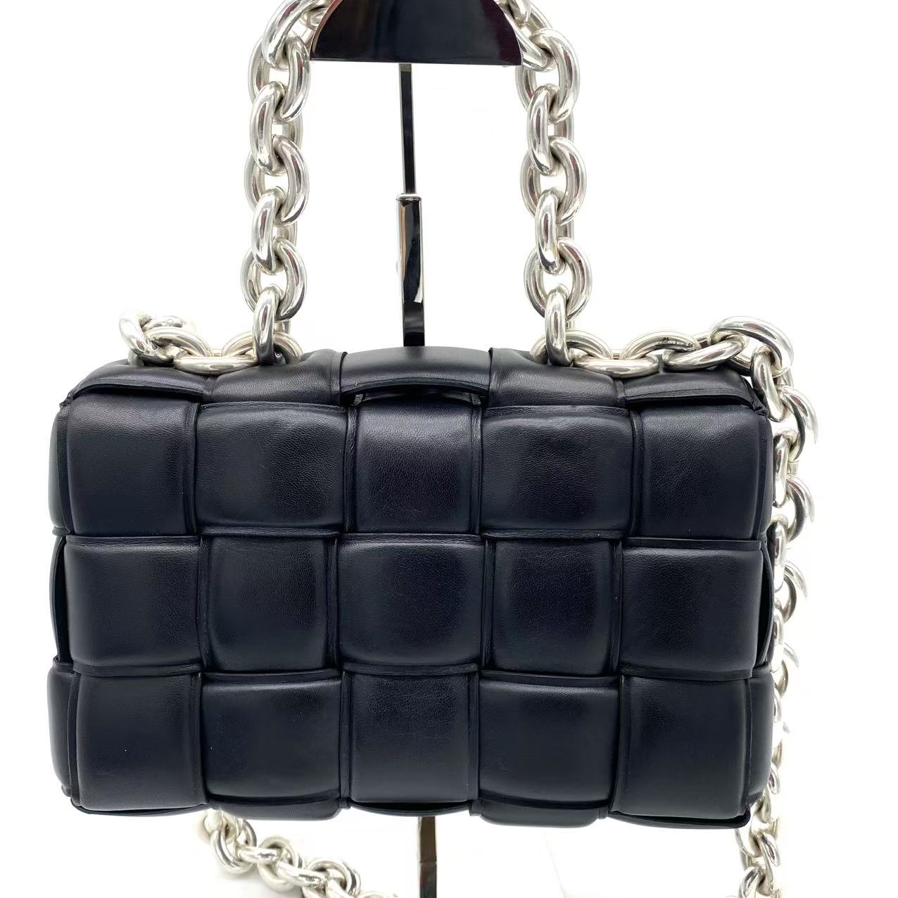 Cassette Chain Crossbody Bag Padded Maxi Intrecciato Leather