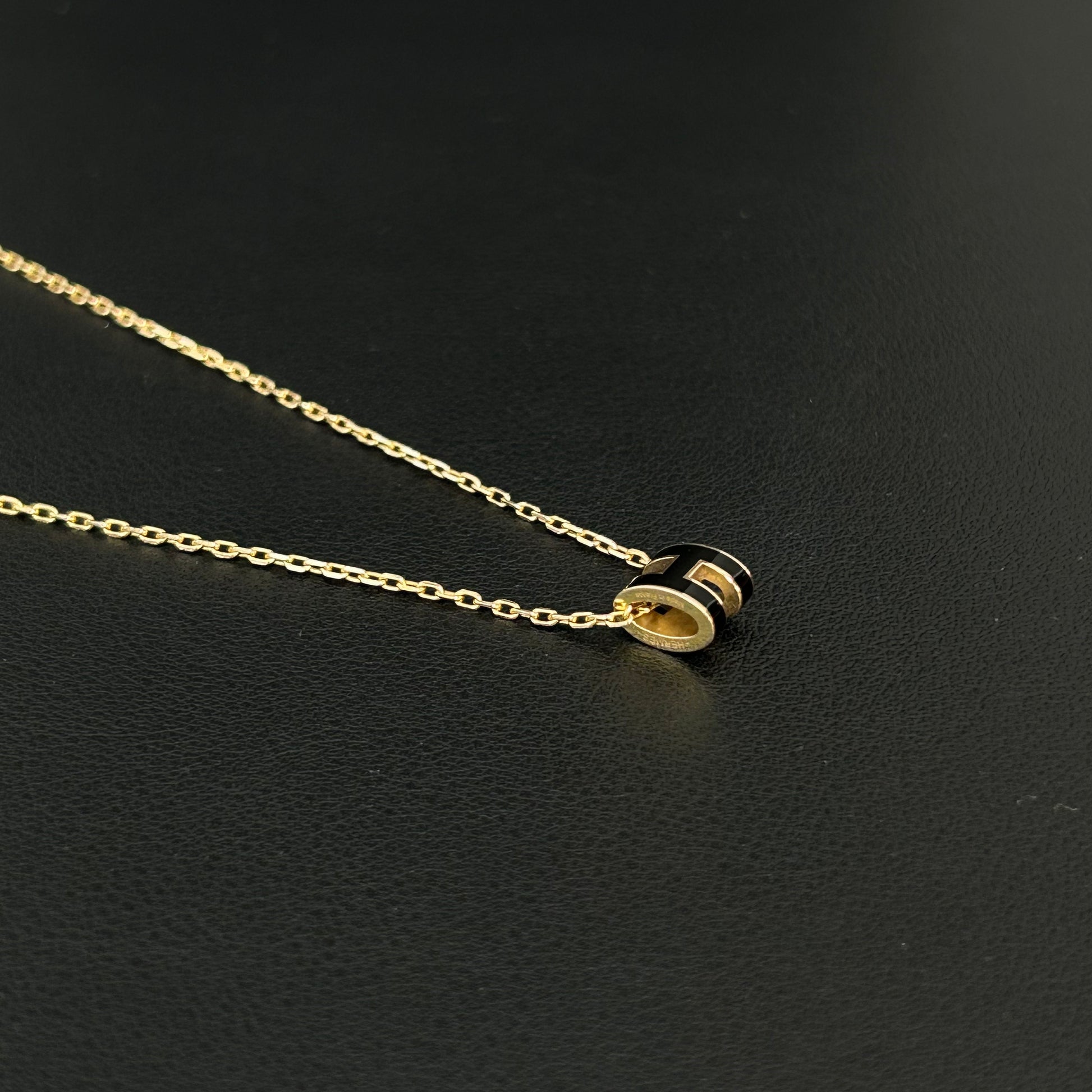 Pop H Pendant Chain Necklace Metal and Enamel Mini Twins LDJ3800