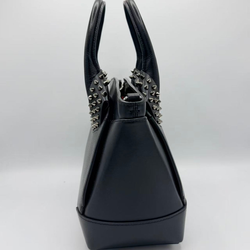 Black Pebbled Leather Eloise Small Satchel Bag