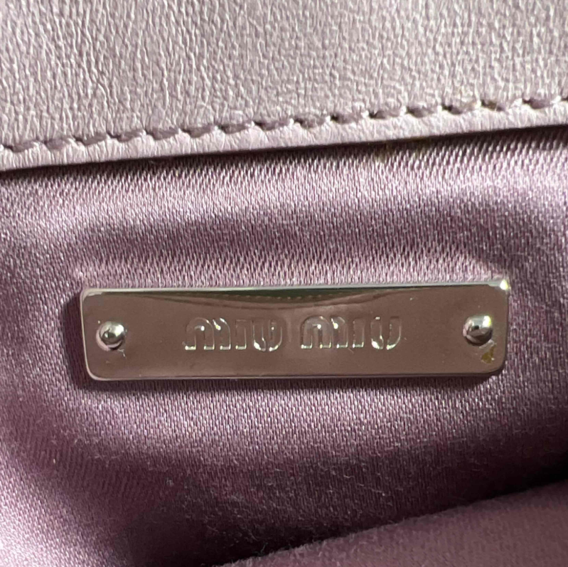 Miu Miu Nappa Matelassé Crystal Chain Shoulder Bag B24572