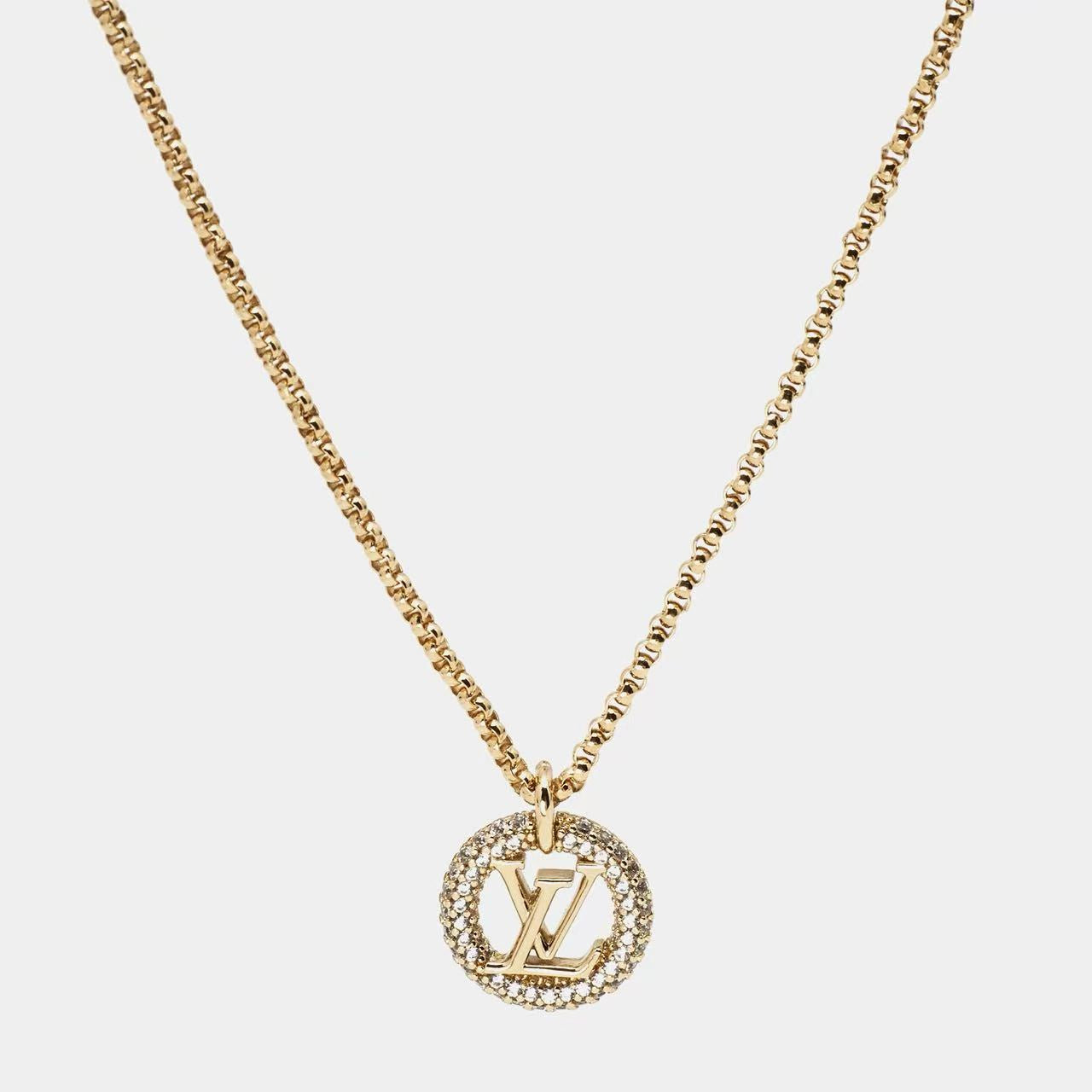 Louis Vuitton Metal Crystal Louise By Night Necklace Twins LDJ3937