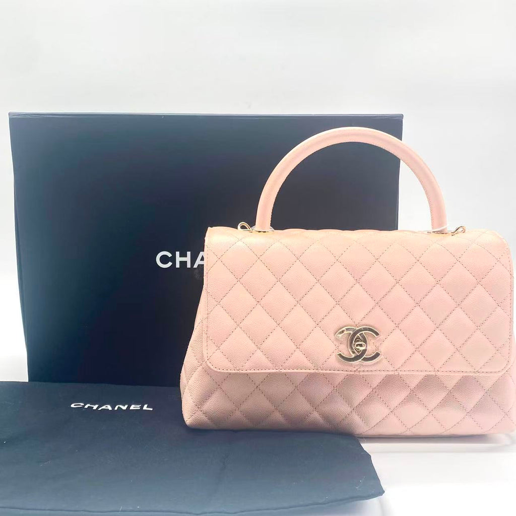 Coco Top Handle Bag Quilted Caviar Medium