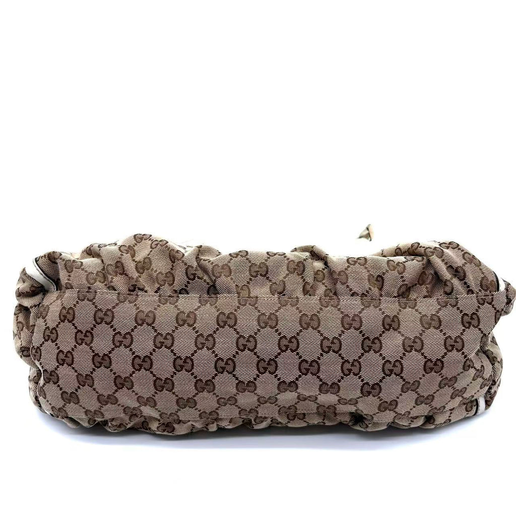 White Original GG Canvas D-Ring Abbey Shoulder Bag