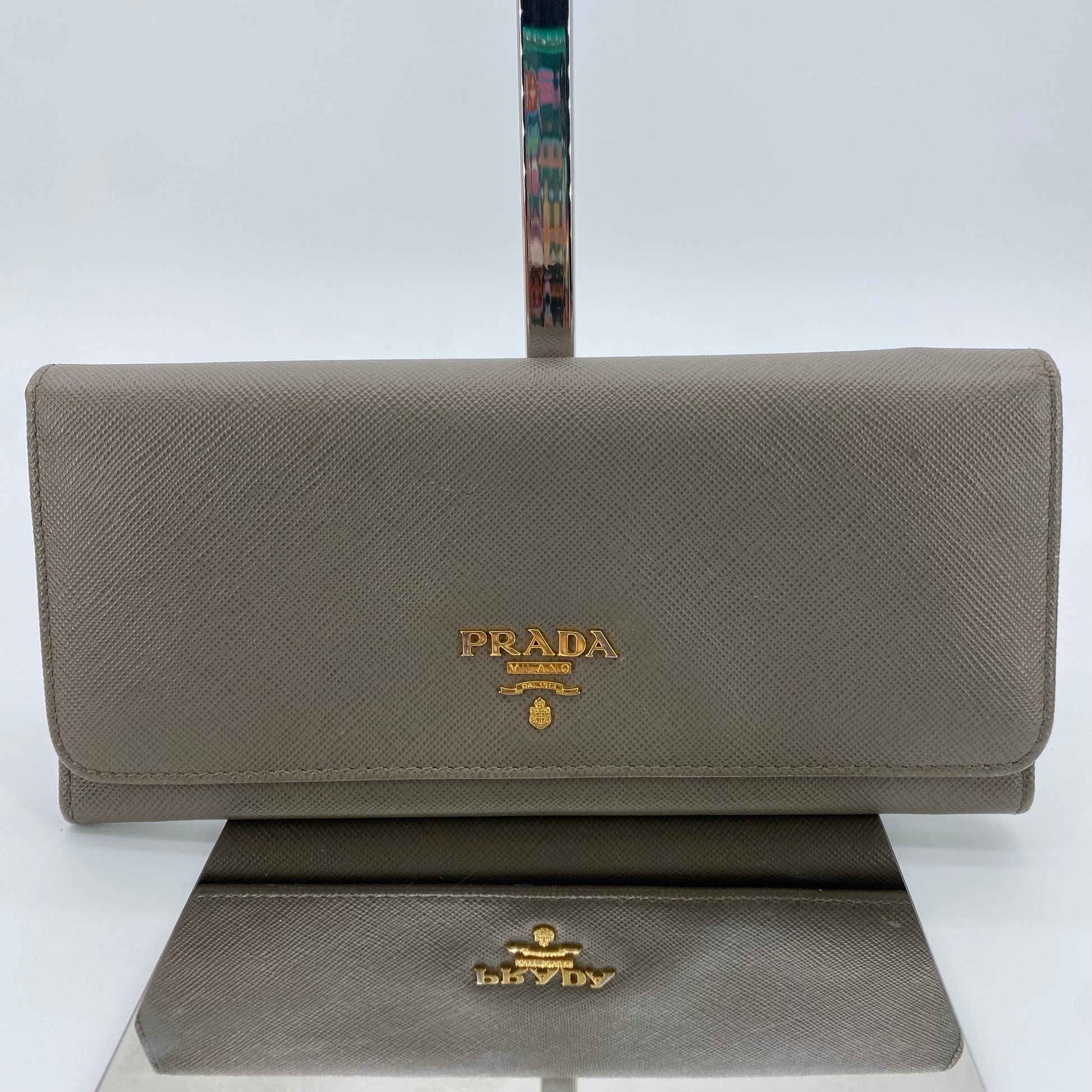 Flap Wallet Saffiano Leather Long