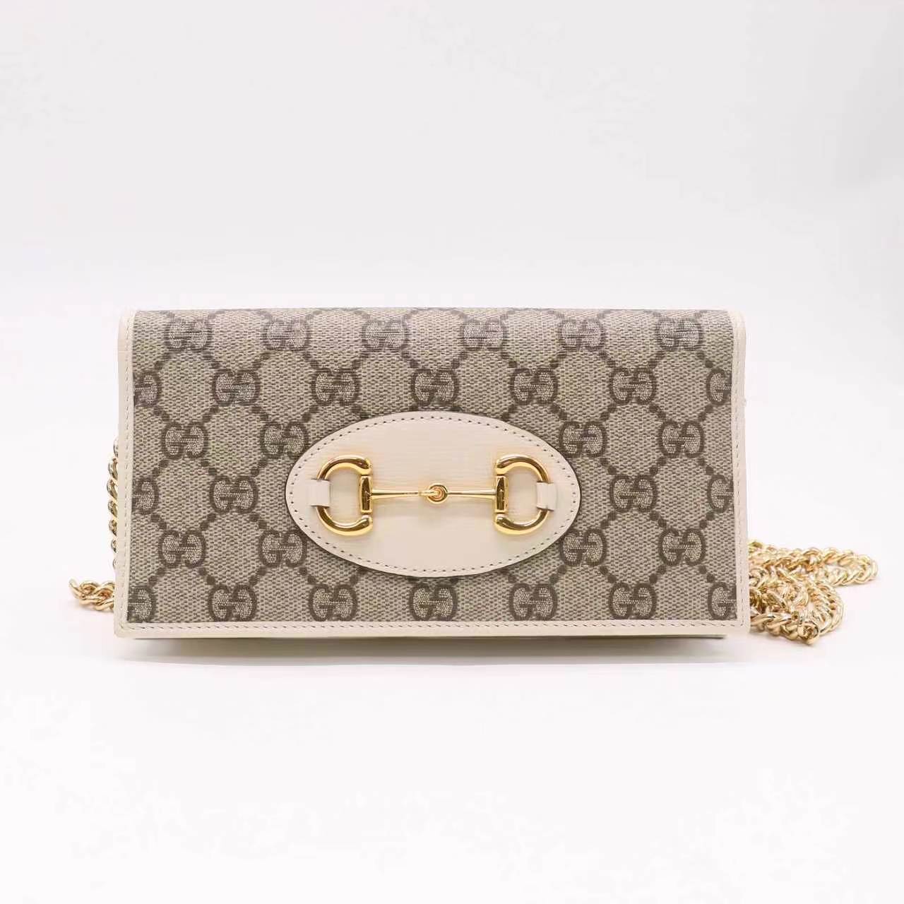 Gucci Horsebit 1955 Chain Wallet GG Coated Canvas Twins LDJ5374