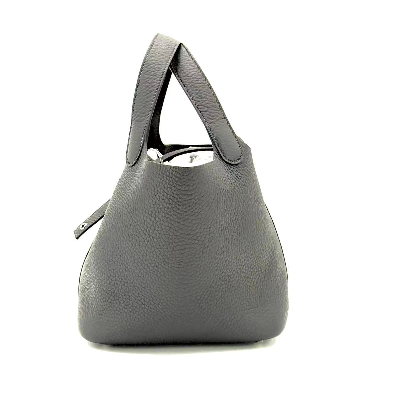 Picotin 18 Lock Bag Clemence 85 Ardoise Palladium Hardware