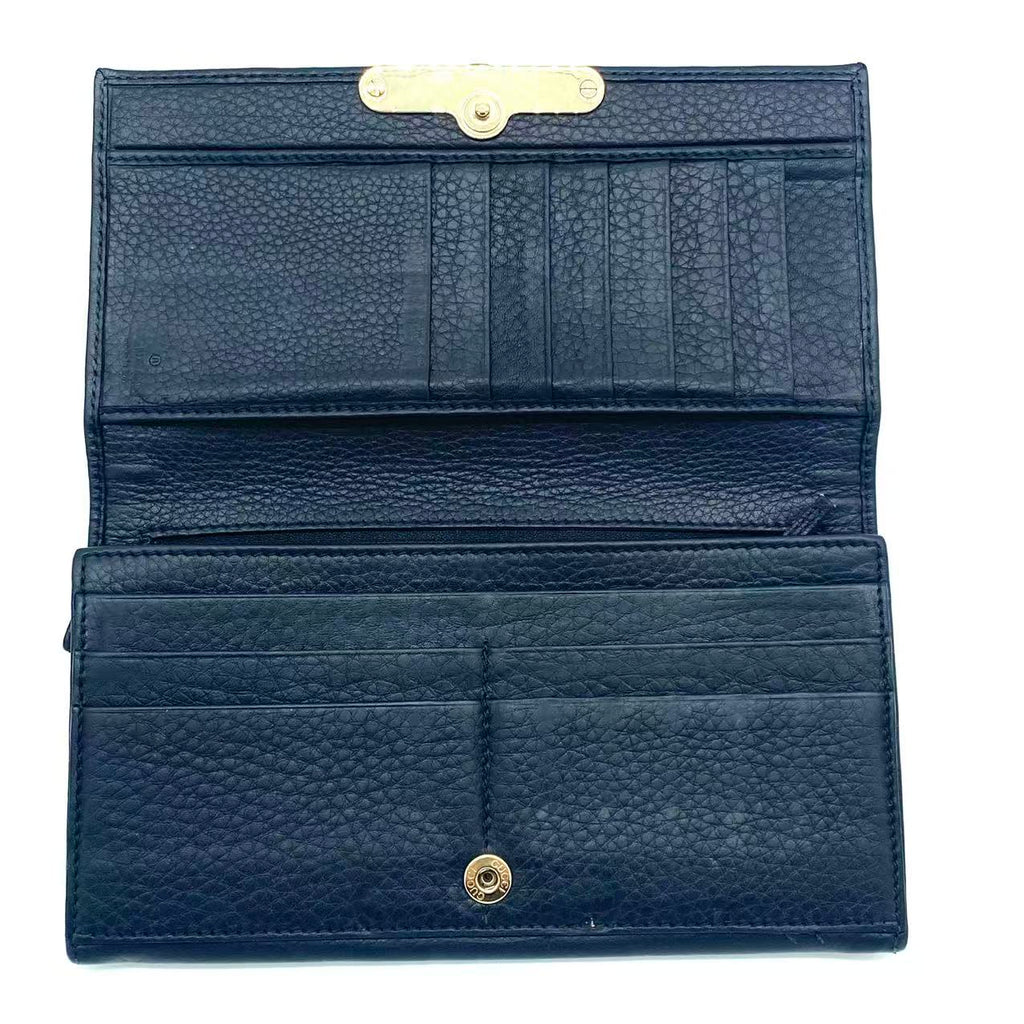Leather Wallet With Bamboo On The Flap