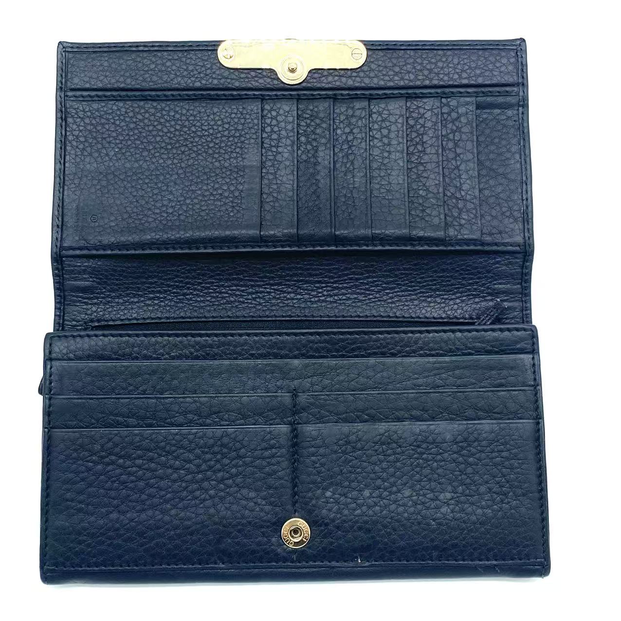 Leather Wallet With Bamboo On The Flap