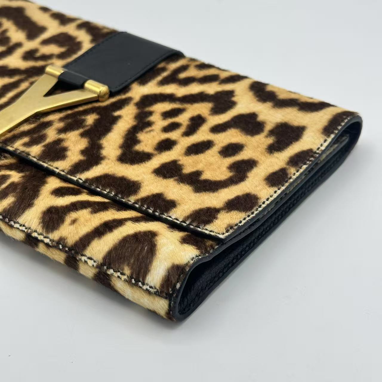 Leopard Print Pony Hair Clutch