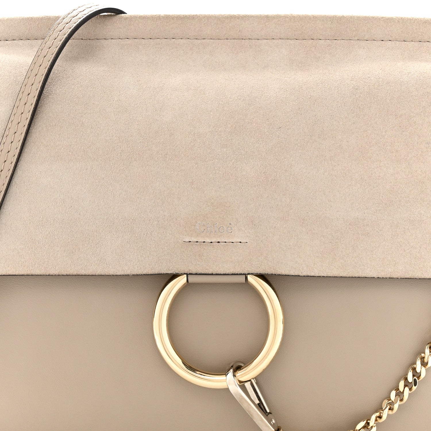 Calfskin Suede Medium Faye Shoulder Bag Motty Grey twins