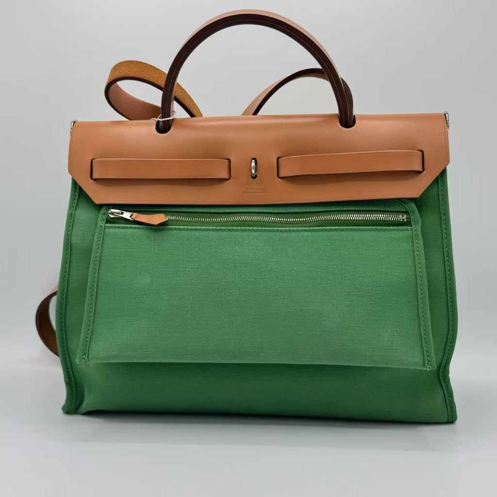 Hermes Herbag Zip Leather and Toile 31